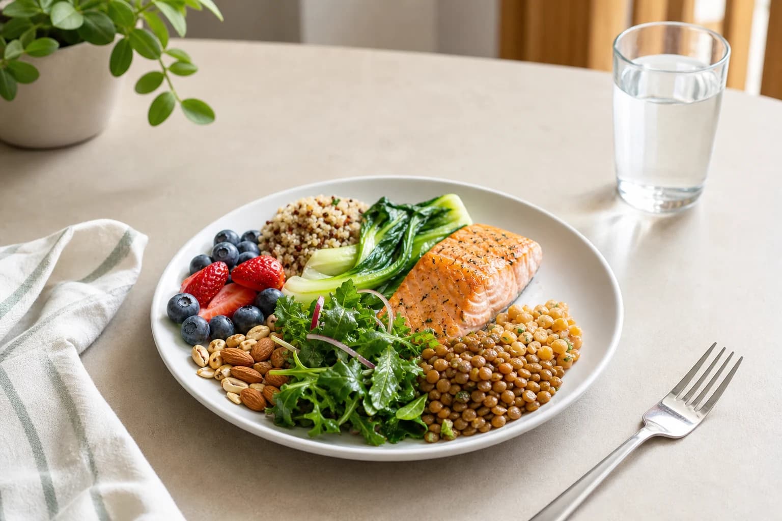 Balanced meal for mood support