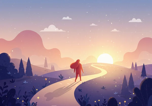 Person walking on a path, symbolizing continuous mental well-being.