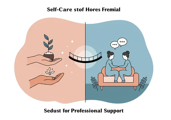 A bridge connecting self-care to professional mental health support.
