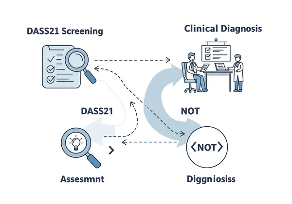 DASS21 as a screening tool, not a diagnostic one
