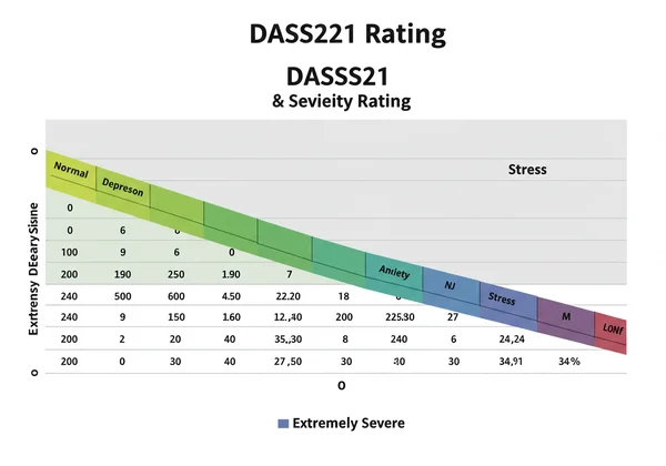 DASS21 score chart showing severity levels