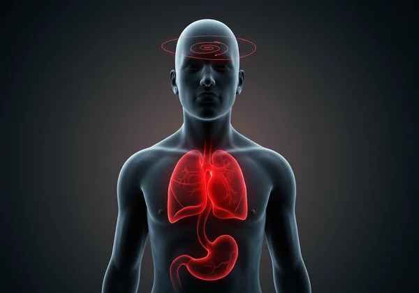 Illustration of anxiety's physical symptoms on a person