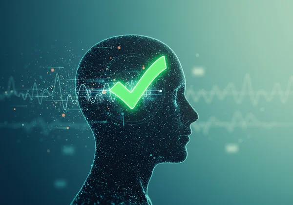 Person interacting with a trusted mental well-being tool