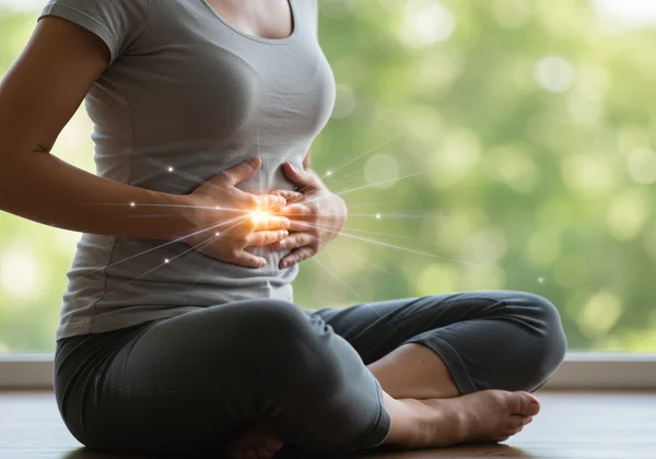 Person practicing deep breathing for immediate stress relief