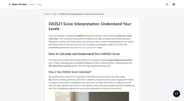 DASS21 점수 해석: 자신의 수준 이해하기
